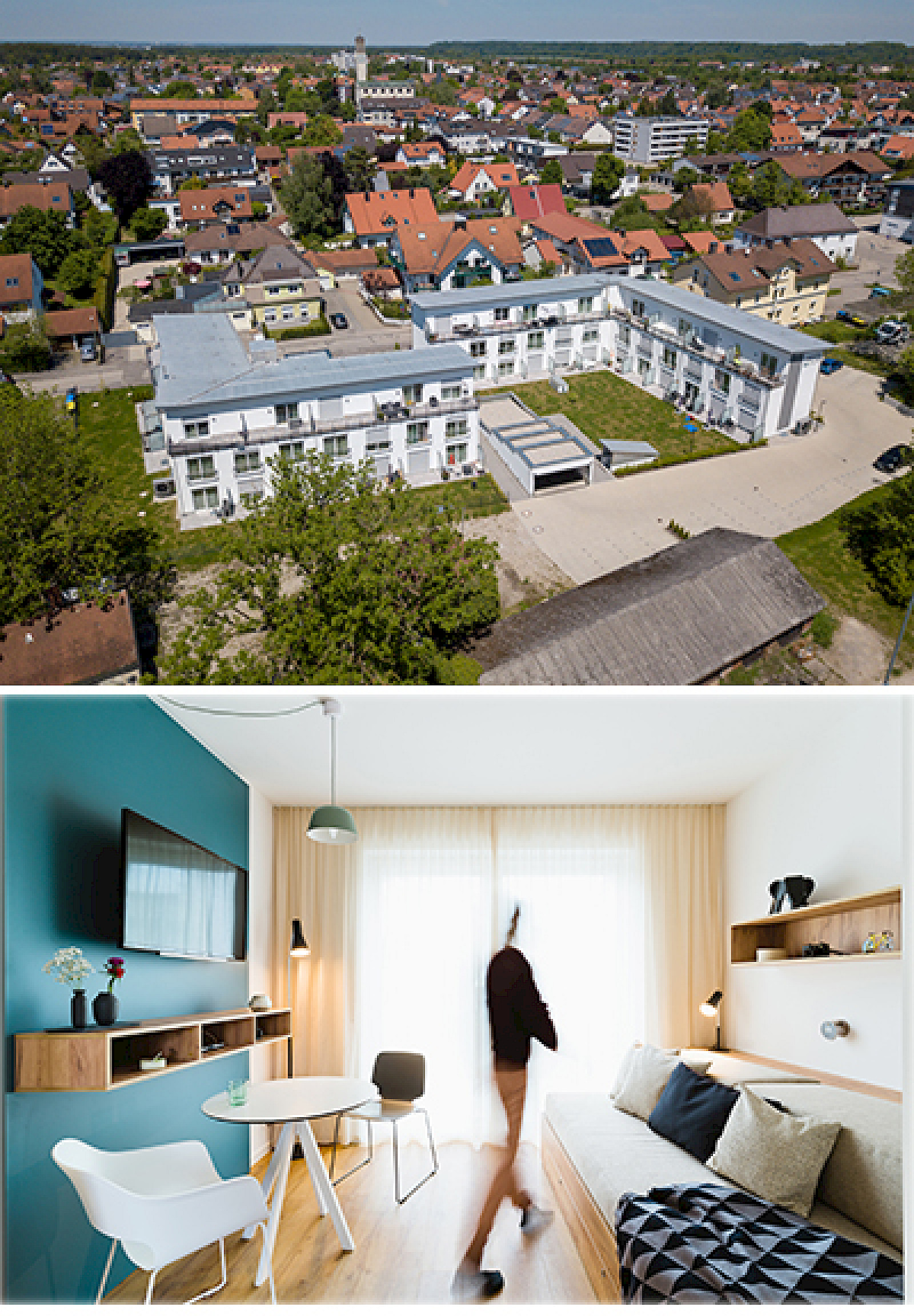 Kaufering, Luftbild der Micro-Living-Apartments